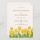 TULIP日付の保存招待状/水色フローラ セーブザデート (正面/裏面)