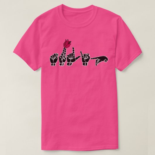 TULIP ASL Sign Language Design 1 Tシャツ (デザイン正面)