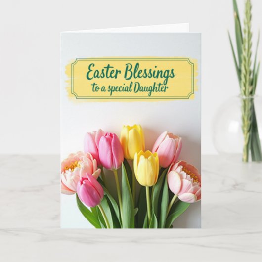 Tulip Blooms Daughter Easter Card カード (正面)