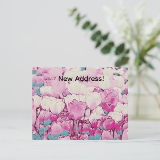 Tulip Blush Change of Address ポストカード (スタンド正面)