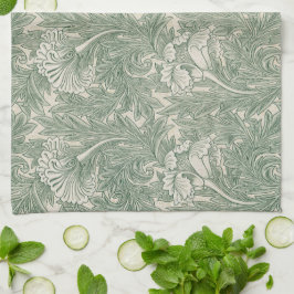 Tulip by William Morris、ヴィンテージフローラアート キッチンタオル