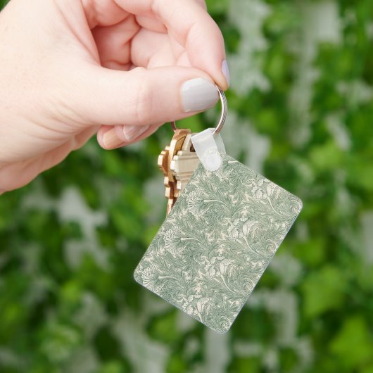 Tulip by William Morris、ヴィンテージフローラアート キーホルダー (手)