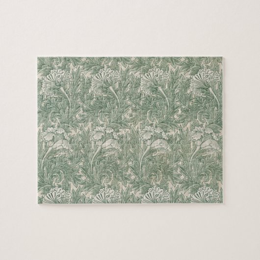 Tulip by William Morris、ヴィンテージフローラアート ジグソーパズル (横)