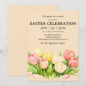 Tulip Easter Celebration Invitation Flat Card 招待状 (正面/裏面)