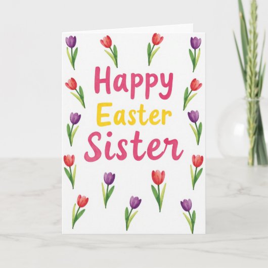 Tulip Easter Sister Card カード (正面)