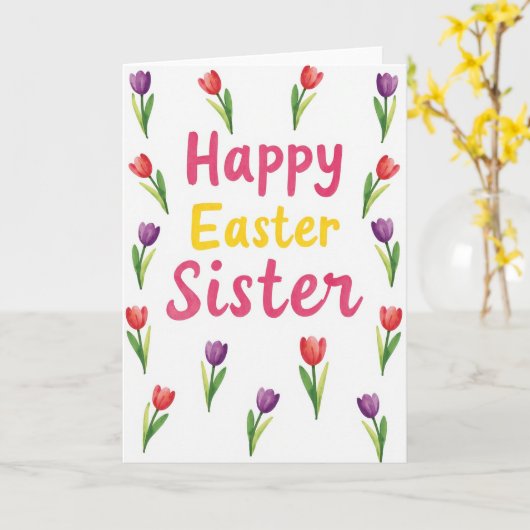 Tulip Easter Sister Card カード (黄色い花)