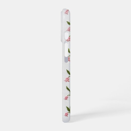 Tulip embroidered texture iPhone 16 case 16ケース (左側面)