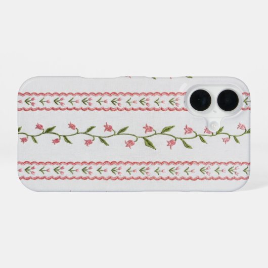Tulip embroidered texture iPhone 16 case 16ケース (裏面横)