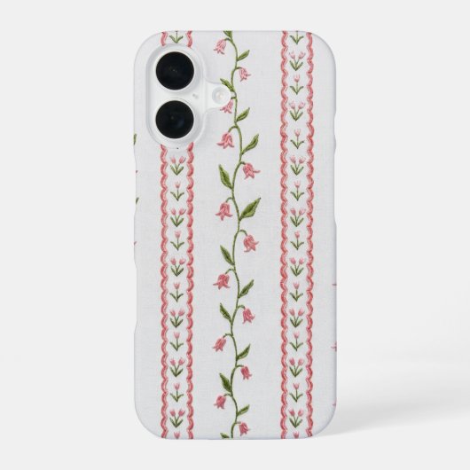 Tulip embroidered texture iPhone 16 case 16ケース (裏面)