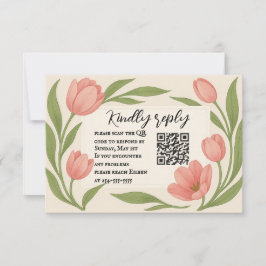Tulip Ever After QR Code RSVP Card