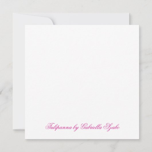 Tulip fairy square birthday card  (裏面)