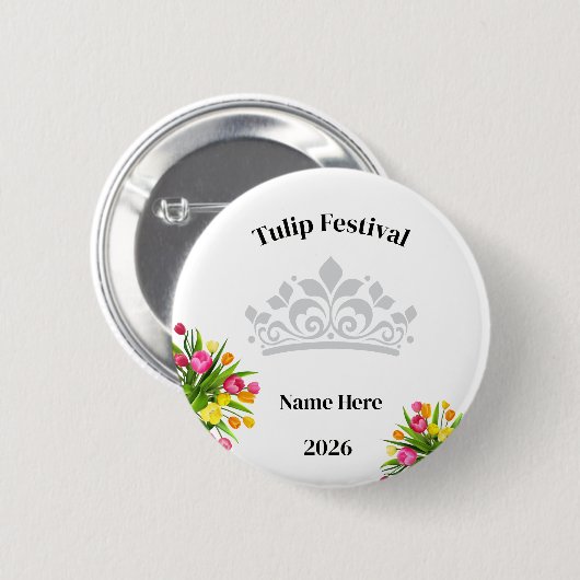 Tulip Festival Button Pin 缶バッジ (正面&裏面)