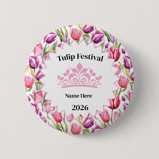 Tulip Festival Royalty Button Pin 缶バッジ (正面)