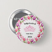 Tulip Festival Royalty Button Pin 缶バッジ (正面&裏面)