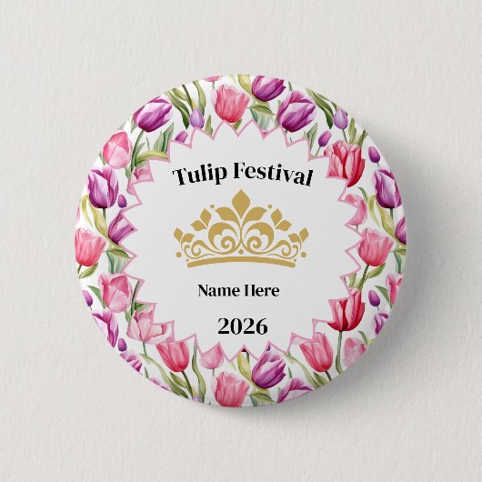 Tulip Festival Royalty Button Pin 缶バッジ (正面)