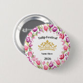 Tulip Festival Royalty Button Pin 缶バッジ (正面&裏面)