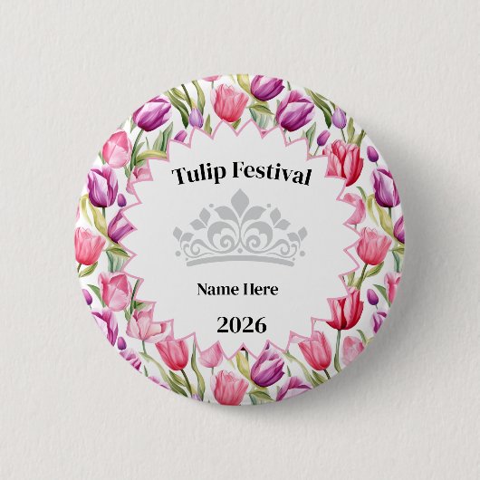 Tulip Festival Royalty Button Pin 缶バッジ (正面)