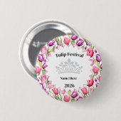 Tulip Festival Royalty Button Pin 缶バッジ (正面&裏面)