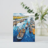 Tulip Fields with Barn and Stream Fantasy Painting ポストカード (スタンド正面)