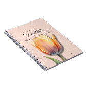 Tulip Floral Notebook Name | Pastel Journal ノートブック (右側)