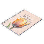 Tulip Floral Notebook Name | Pastel Journal ノートブック (左側)
