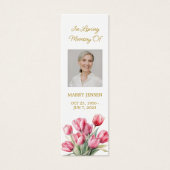 Tulip Floral Photo Funeral Memorial Bookmark (正面)