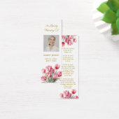 Tulip Floral Photo Funeral Memorial Bookmark (デスク)