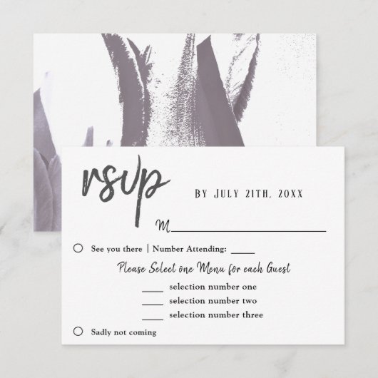 Tulip Flower結婚's Menu Choice RSVP (正面/裏面)