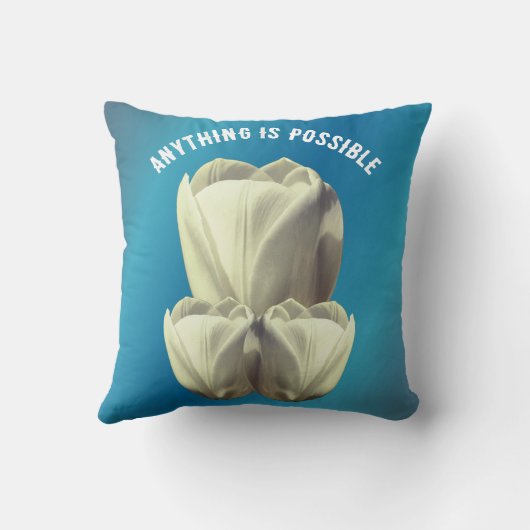 Tulip Flowers Anything Is Possible Inspirational  クッション (裏面)