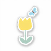 tulip flowers butterfly シール (正面)