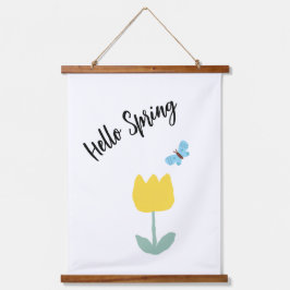 tulip flowers butterfly 吊り下げ型タペストリー