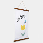 tulip flowers butterfly 吊り下げ型タペストリー (傾斜あり)