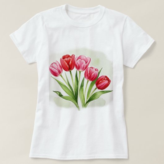 Tulip flowers tシャツ (デザイン正面)