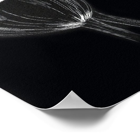 Tulip Garden Black White Scratchboard Art ポスター (角)