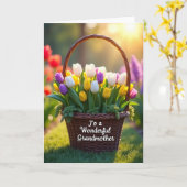 Tulip Grandmother Message Card カード (黄色い花)