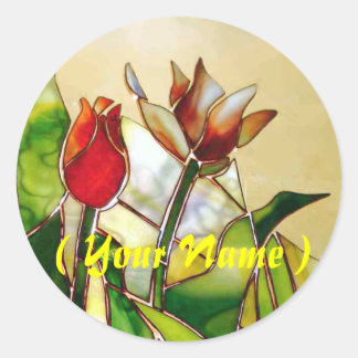 Tulip Happy Name Art Stickers ラウンドシール