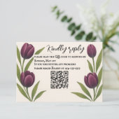 Tulip Heirloom QR Code RSVP Card (スタンド正面)