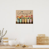 Tulip & Hummingbirds God Says You Are Poster ポスター (キッチン)