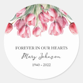 Tulip Memorial Funeral Classic Round Sticker ラウンドシール