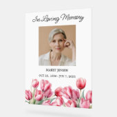 Tulip Memorial Photo Funeral アクリルサイン (傾斜)