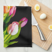 Tulip Painting - Original Flower Art キッチンタオル (四つ折り)