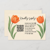 Tulip Paradise QR Code RSVP Card (正面/裏面)