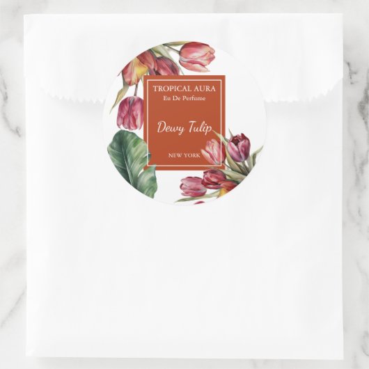 Tulip Perfume Label ラウンドシール (バッグ)