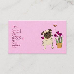 Tulip Pug and Butterfly名刺 名刺