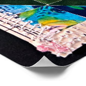 Tulip Quilt Mosaic Art Cactus Flower Ocean Fish ポスター (角)