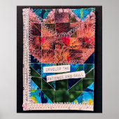 Tulip Quilt Mosaic Art Cactus Flower Ocean Fish ポスター (正面)