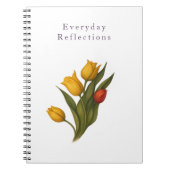 Tulip Reflections — Crisp White Luxe Journal ノートブック (正面)