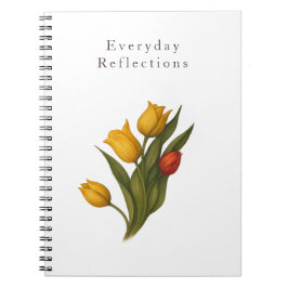 Tulip Reflections — Crisp White Luxe Journal ノートブック