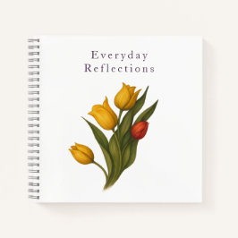 Tulip Reflections — Crisp White Luxe Journal ノートブック