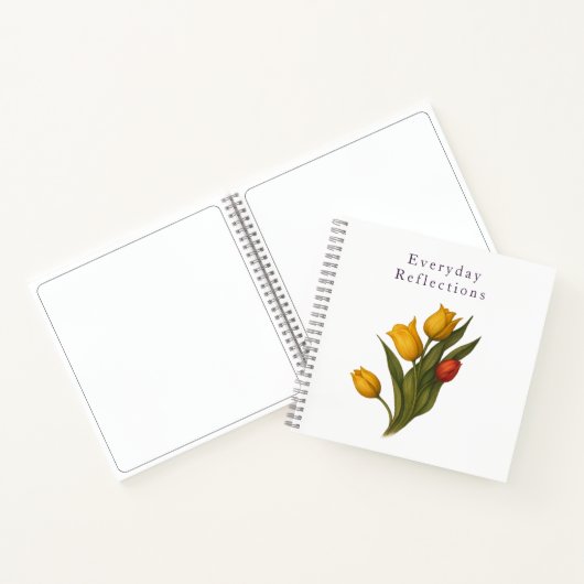 Tulip Reflections — Crisp White Luxe Journal ノートブック (内部)